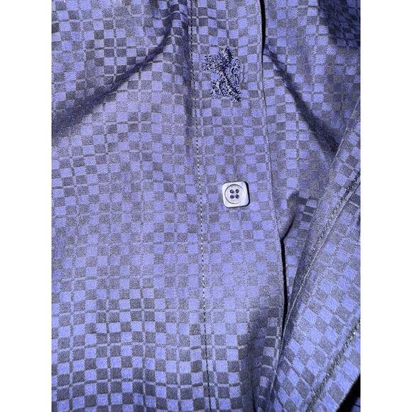 Bugatchi XL Shaped Fit Dress Shirt Flip Cuff Navy Geometric Business Casual - Picture 10 of 11